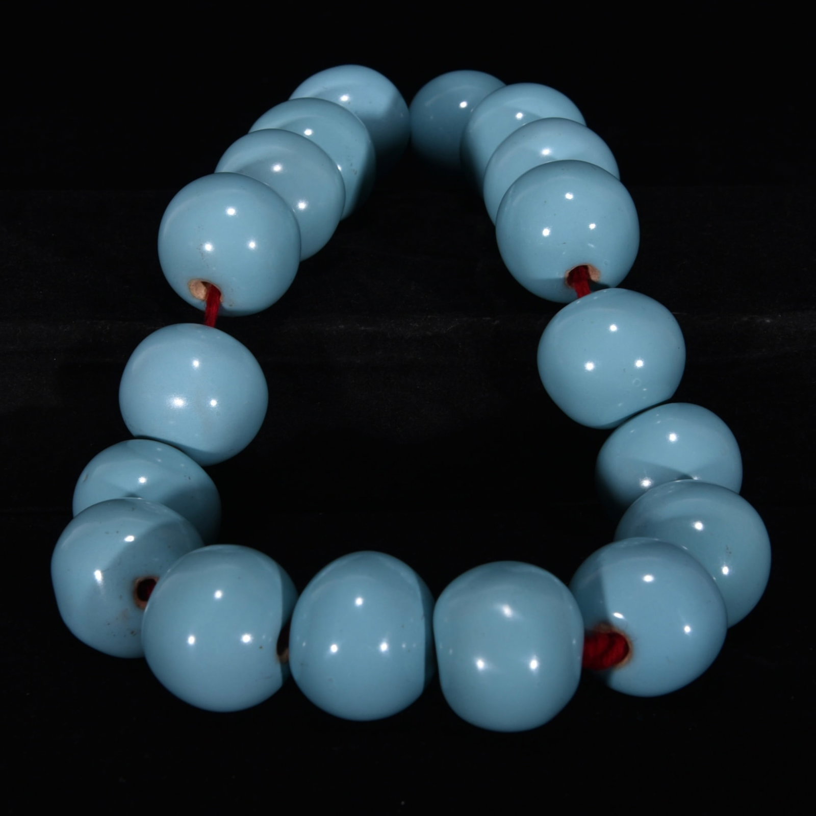 25mm Ru Kiln Sky Blue Glaze Porcelain Buddha Beads - 5