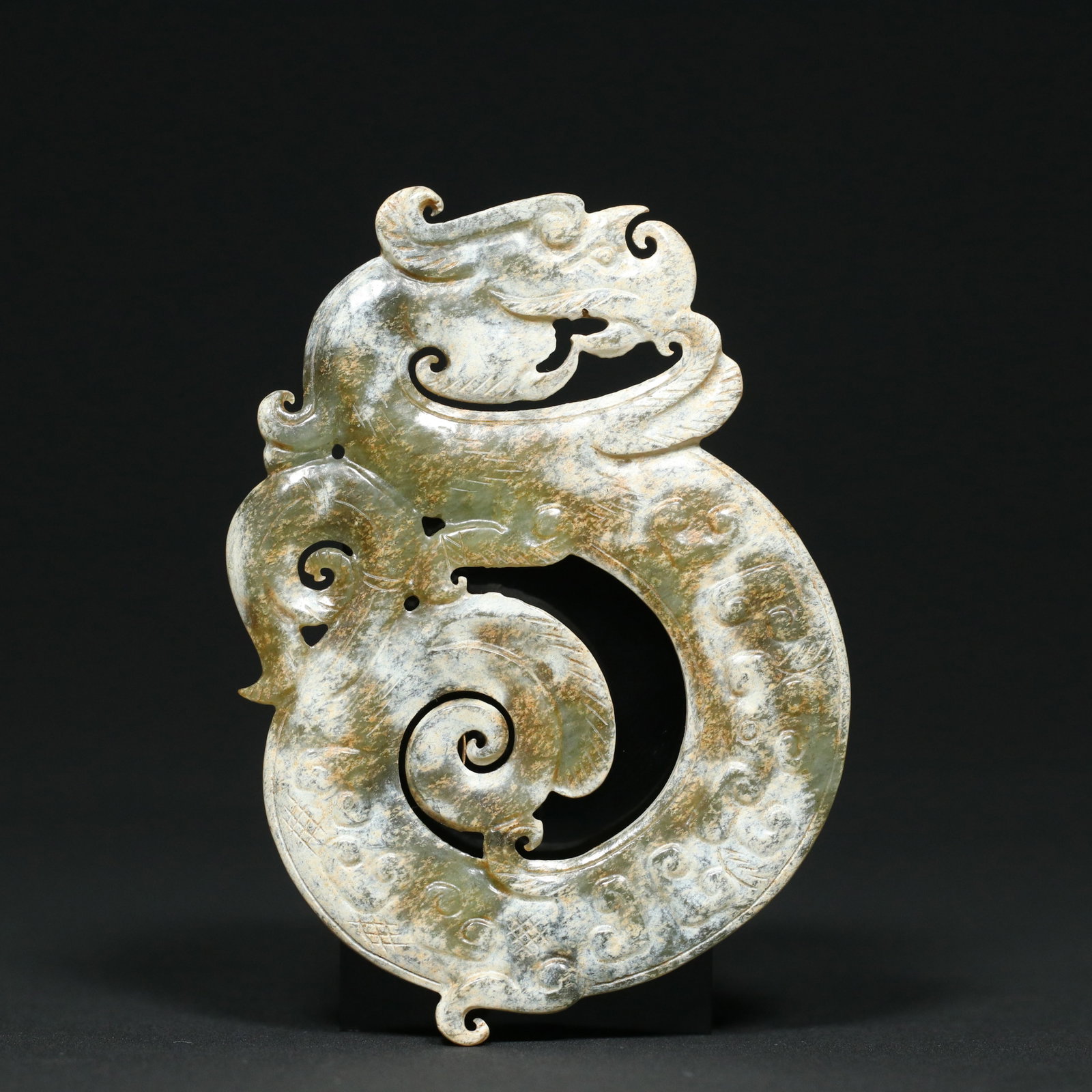 Vintage Hetian Jade Pendant - Dragon - 2