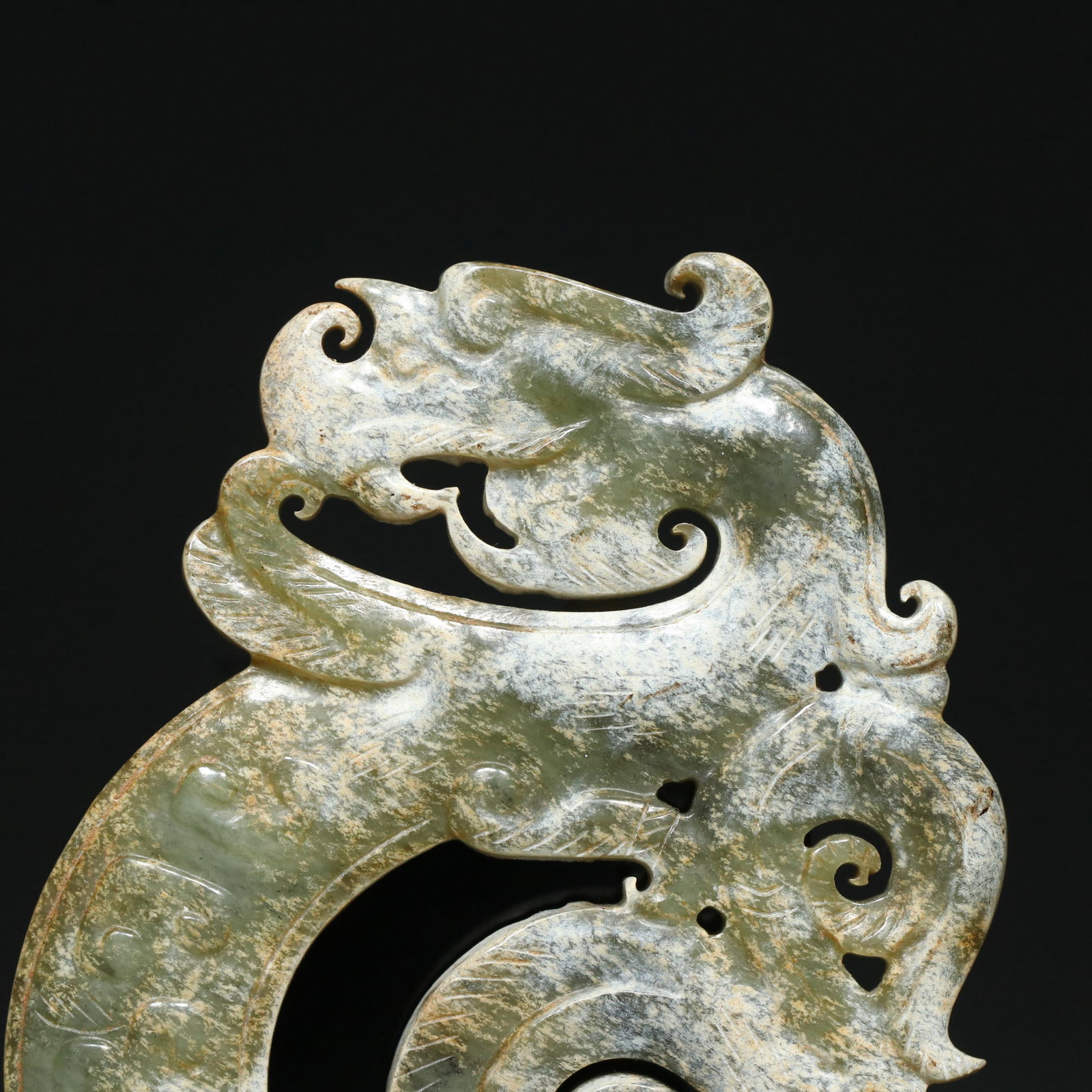 Vintage Hetian Jade Pendant - Dragon - 4