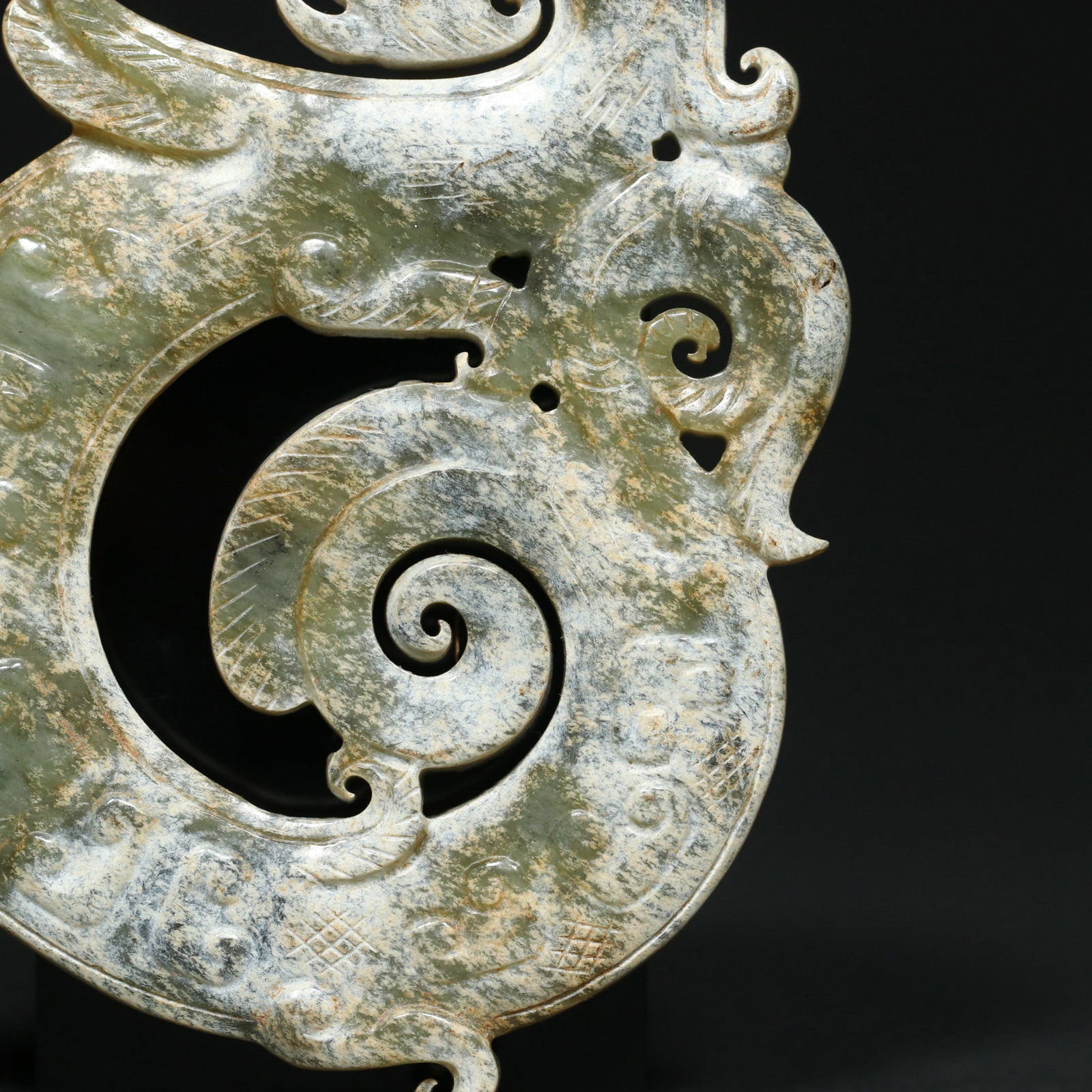 Vintage Hetian Jade Pendant - Dragon - 6