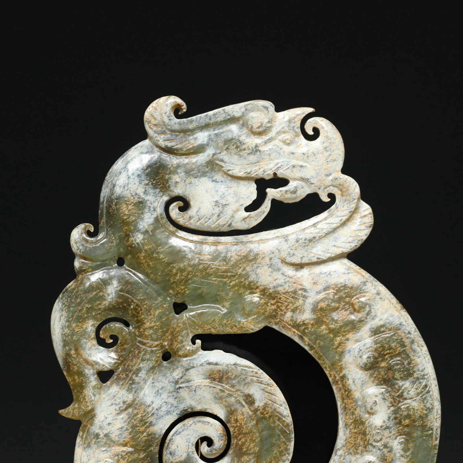 Vintage Hetian Jade Pendant - Dragon - 7