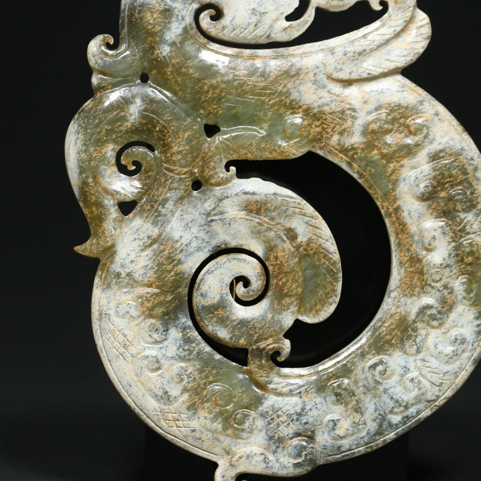 Vintage Hetian Jade Pendant - Dragon - 9