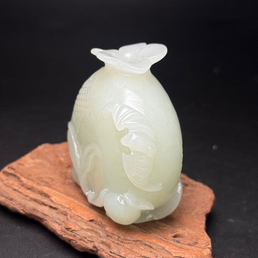 Hetian Jade Hand Carved Pomegranate Small Bottle - 2