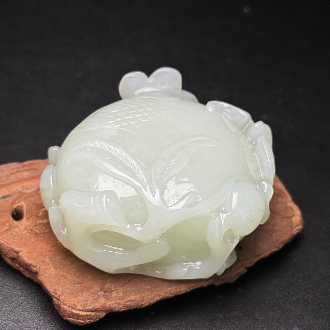 Hetian Jade Hand Carved Pomegranate Small Bottle - 5