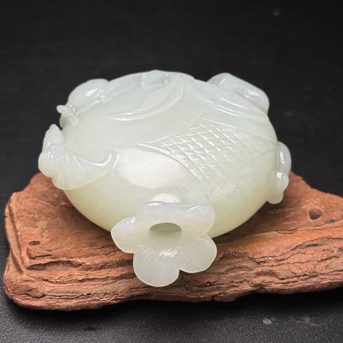 Hetian Jade Hand Carved Pomegranate Small Bottle - 6