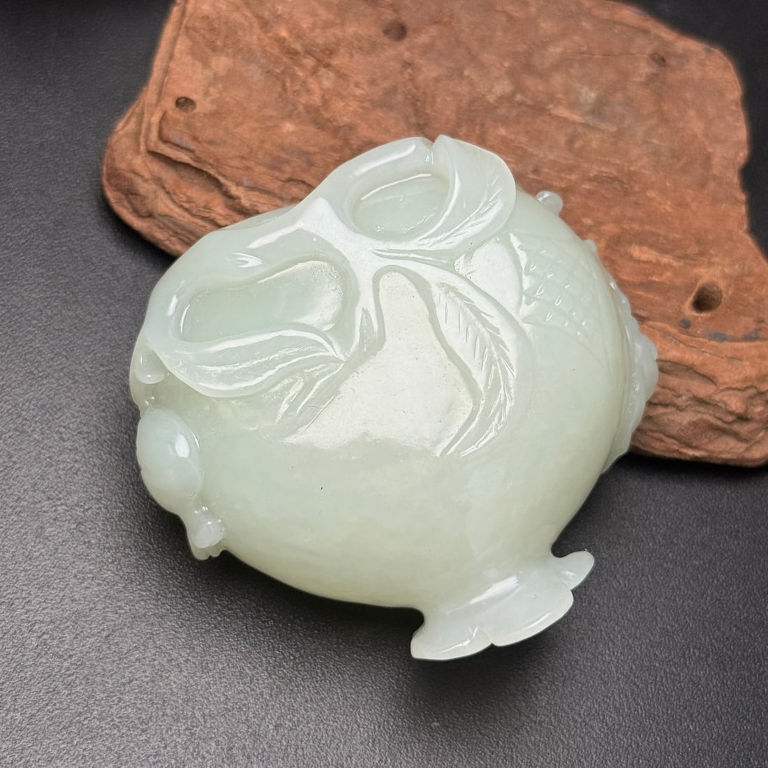 Hetian Jade Hand Carved Pomegranate Small Bottle - 7