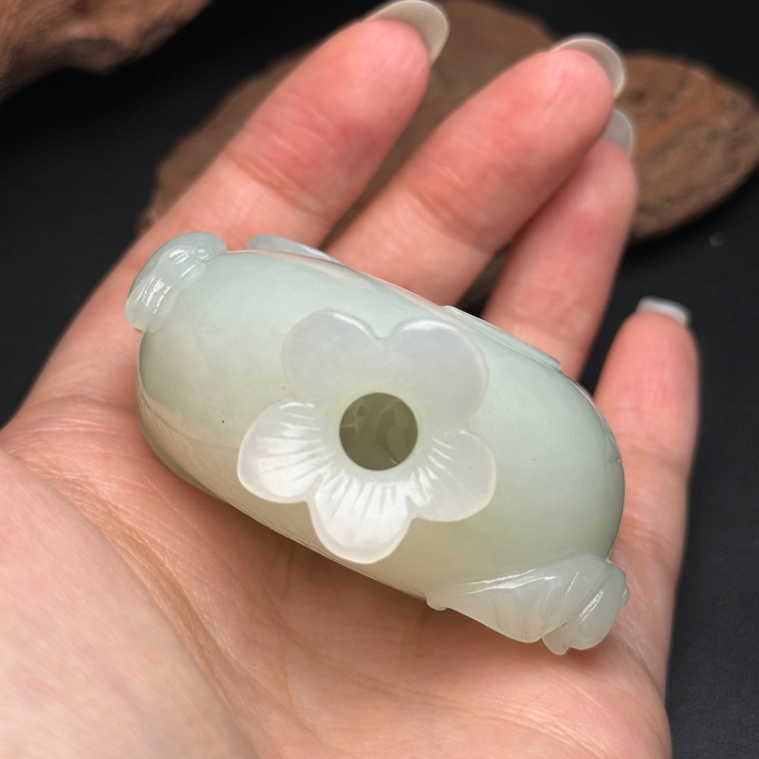 Hetian Jade Hand Carved Pomegranate Small Bottle - 9