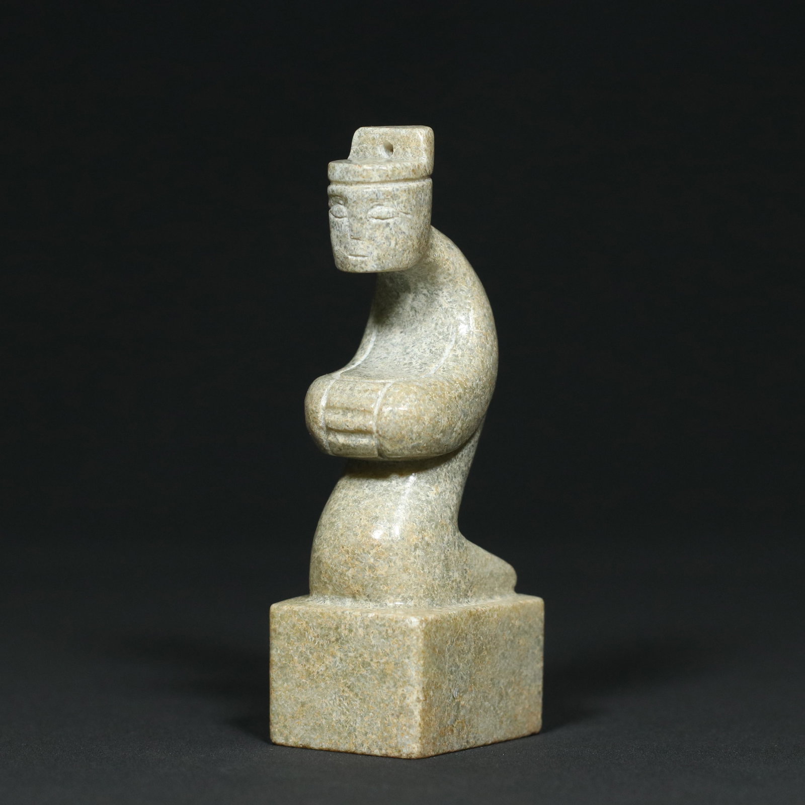 Old Hetian Jade Figure Seal: Title: Old Hetian Jade Figure Seal Origin: Chinese Date/Period: After1900 Materials: Hetian Jade Dimensions: 99x38x30(mm) 3.89x1.50x1.18(inches) Weight 0.35 lbs/160g Reserve: $136.00 Shipping: