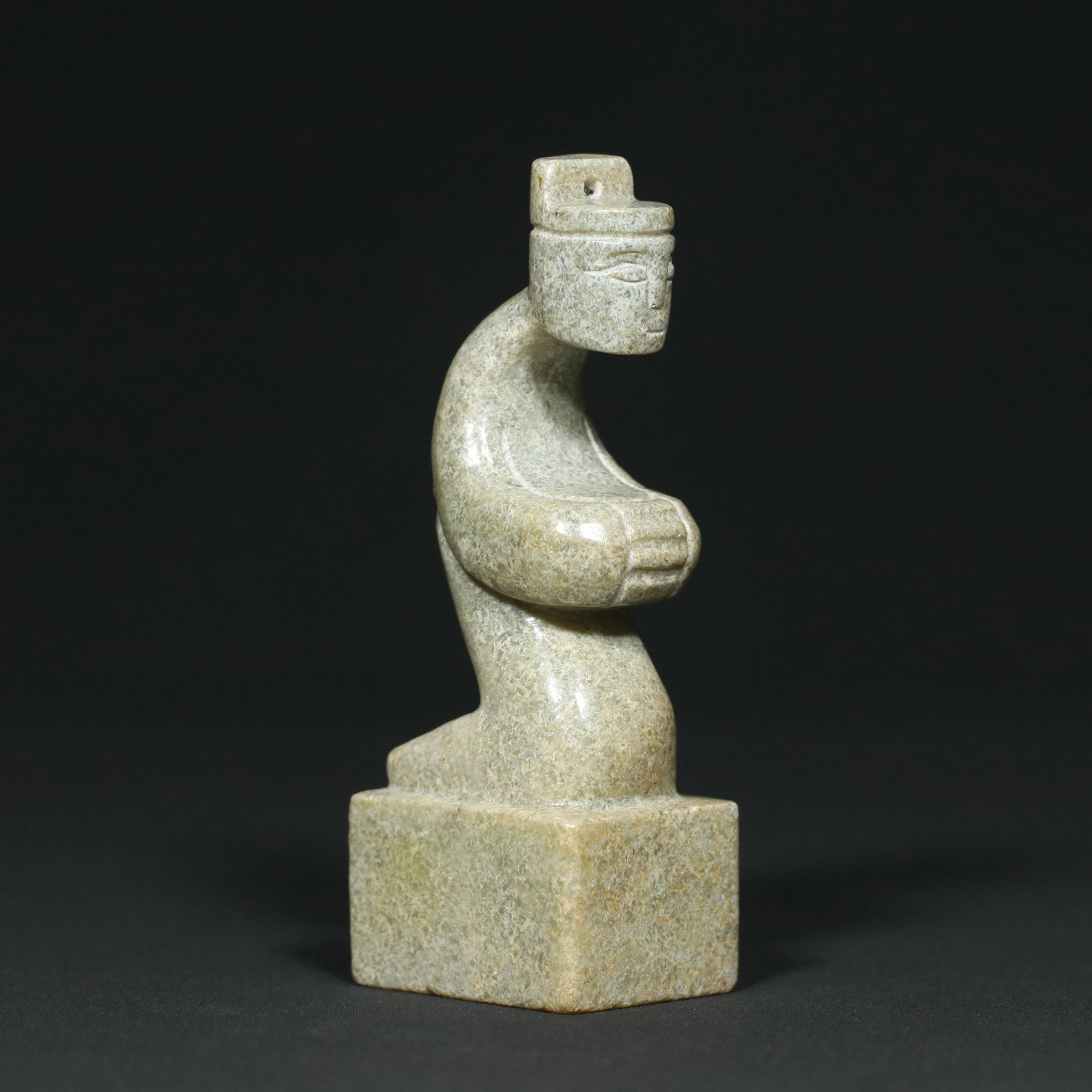 Old Hetian Jade Figure Seal - 3