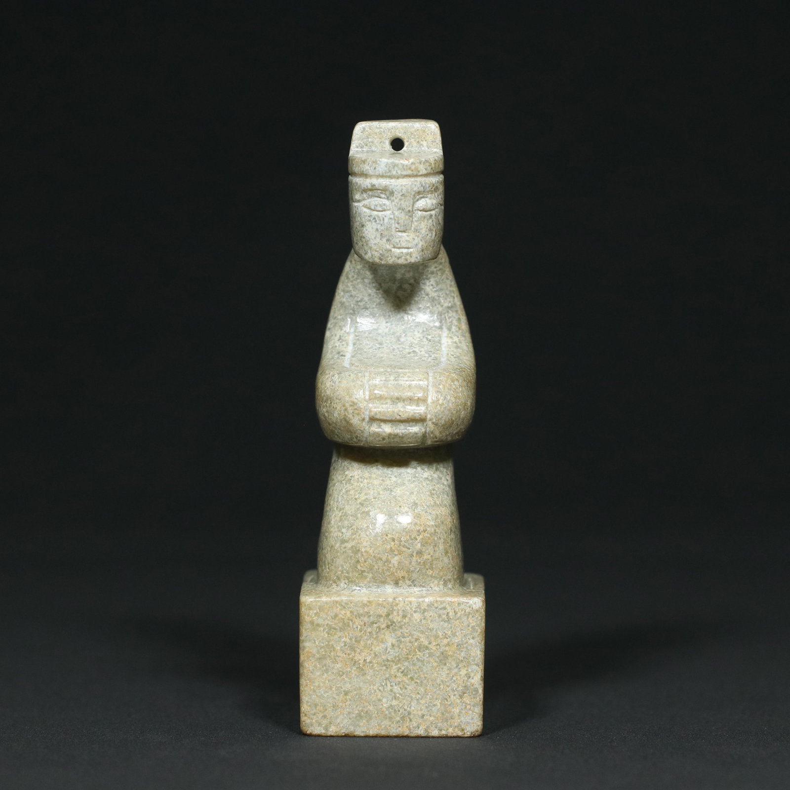 Old Hetian Jade Figure Seal - 4
