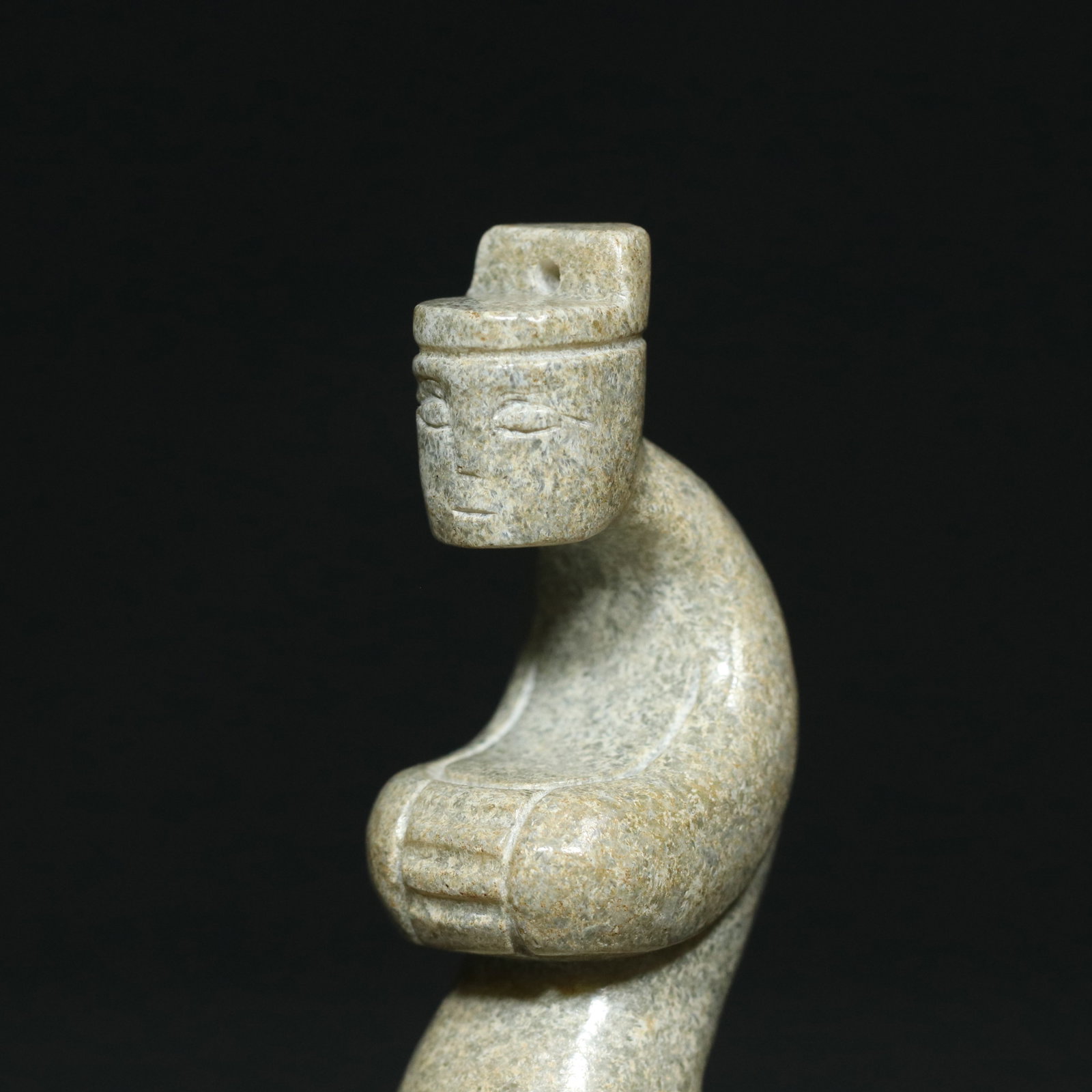 Old Hetian Jade Figure Seal - 8
