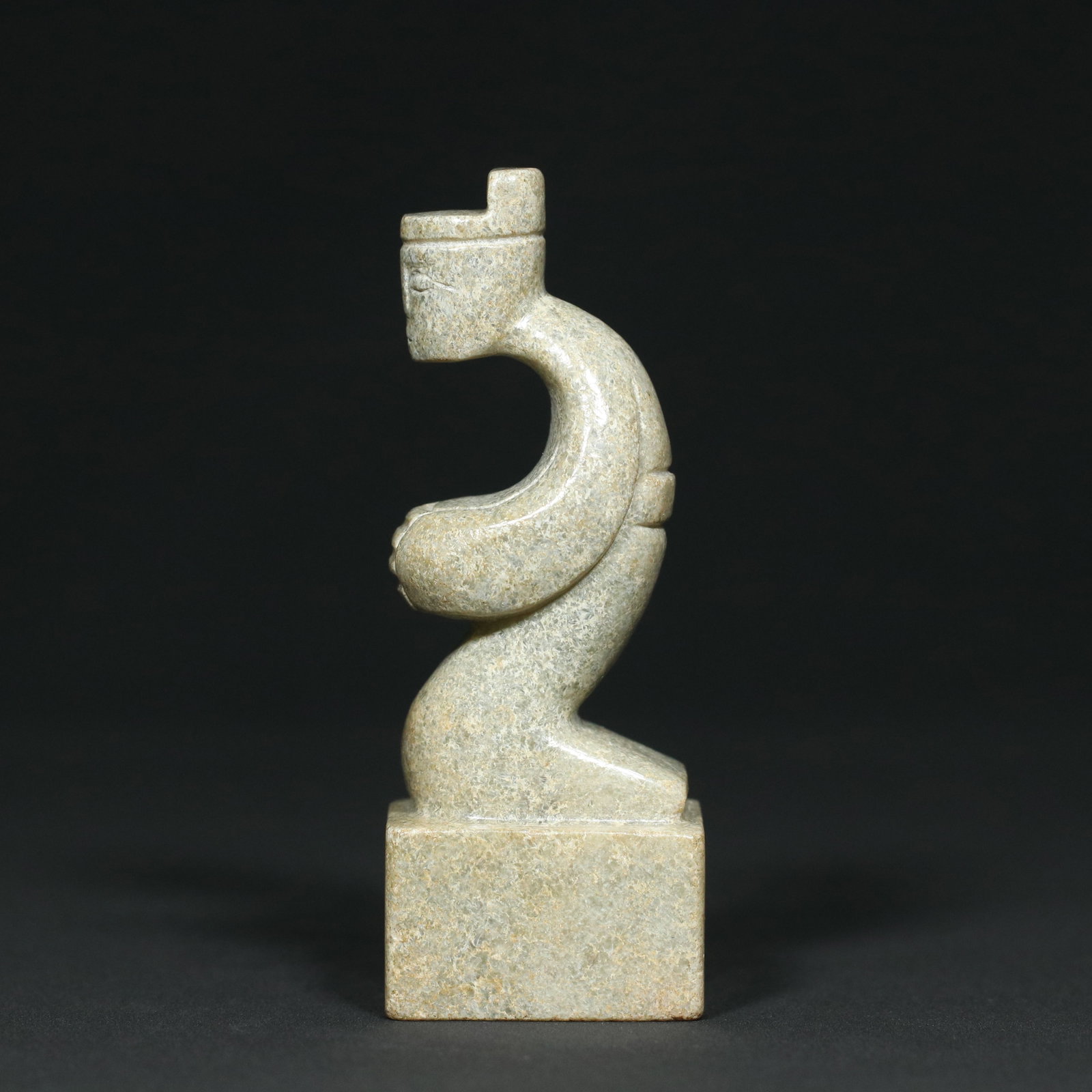 Old Hetian Jade Figure Seal - 9
