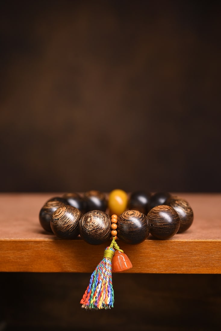 20MM Chenxiang Wood Beads Bracelet Bangle - 3