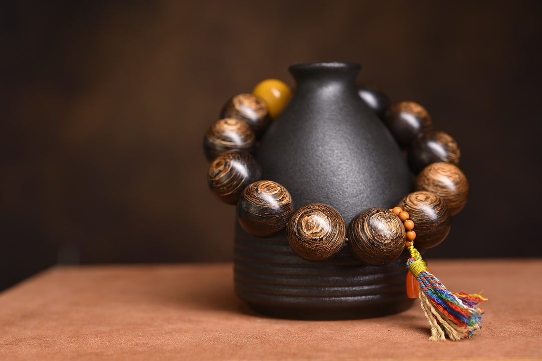 20MM Chenxiang Wood Beads Bracelet Bangle - 6