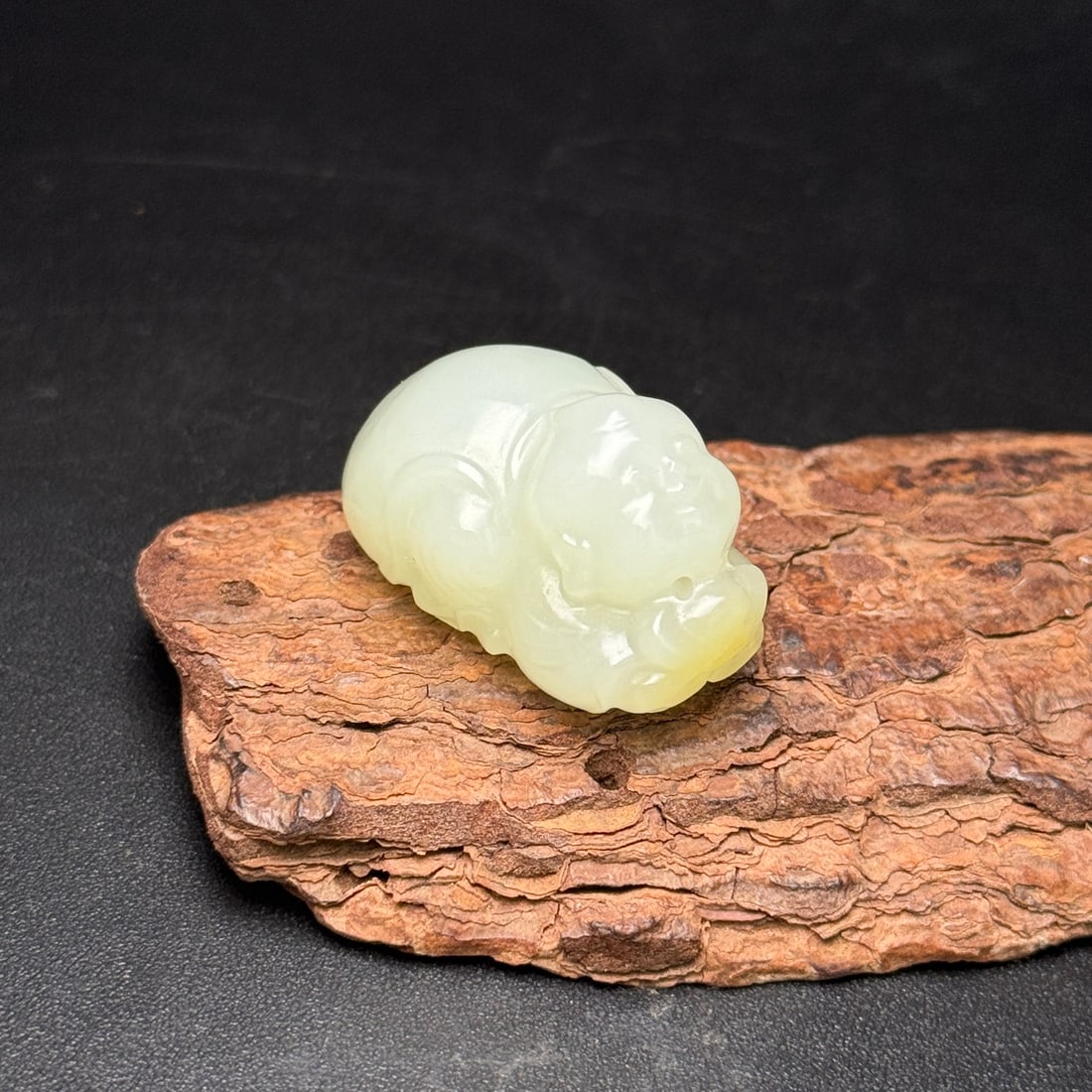 Hetian Jade Hand Carved Kid Pendant - 2