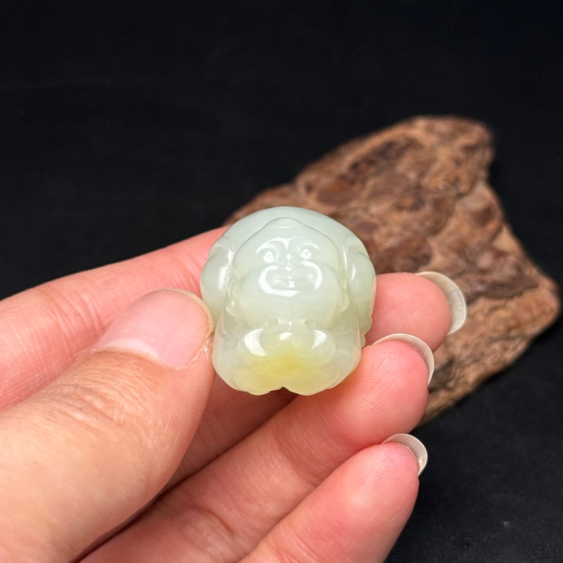 Hetian Jade Hand Carved Kid Pendant - 9