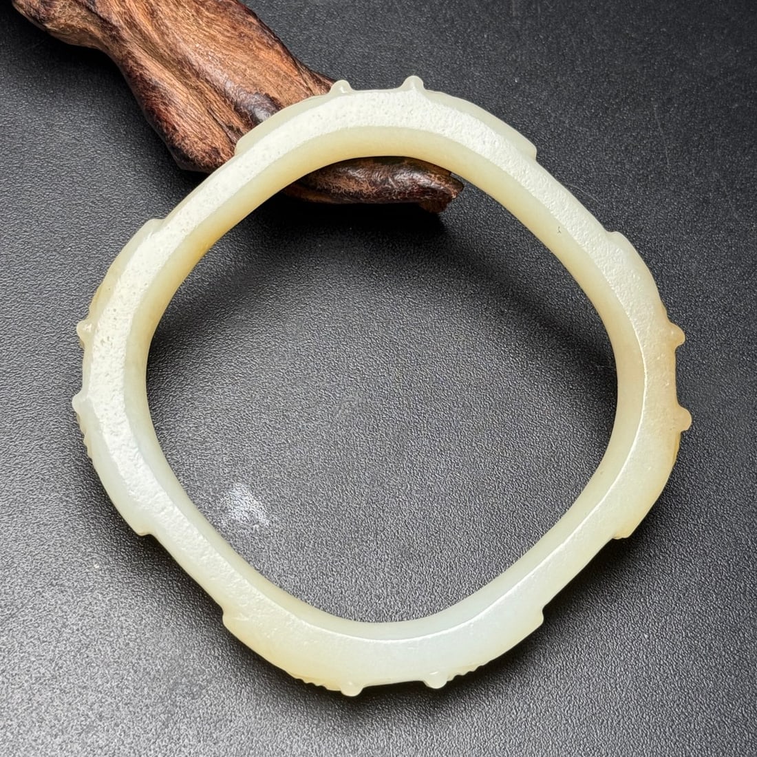 Inside Diameter 57mm Hetian Jade Cicada Bracelet Bangle - 2