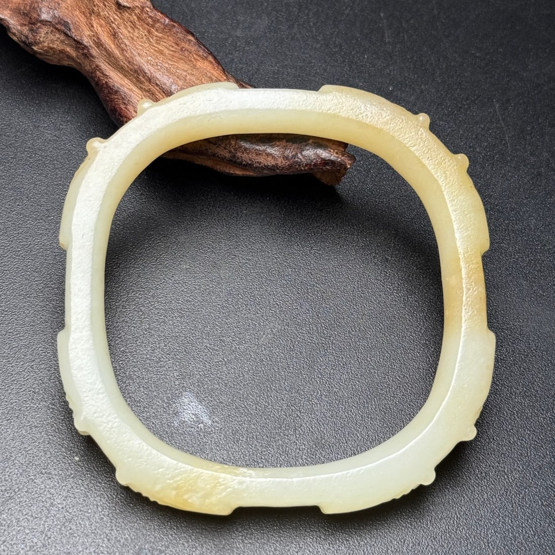 Inside Diameter 57mm Hetian Jade Cicada Bracelet Bangle - 3