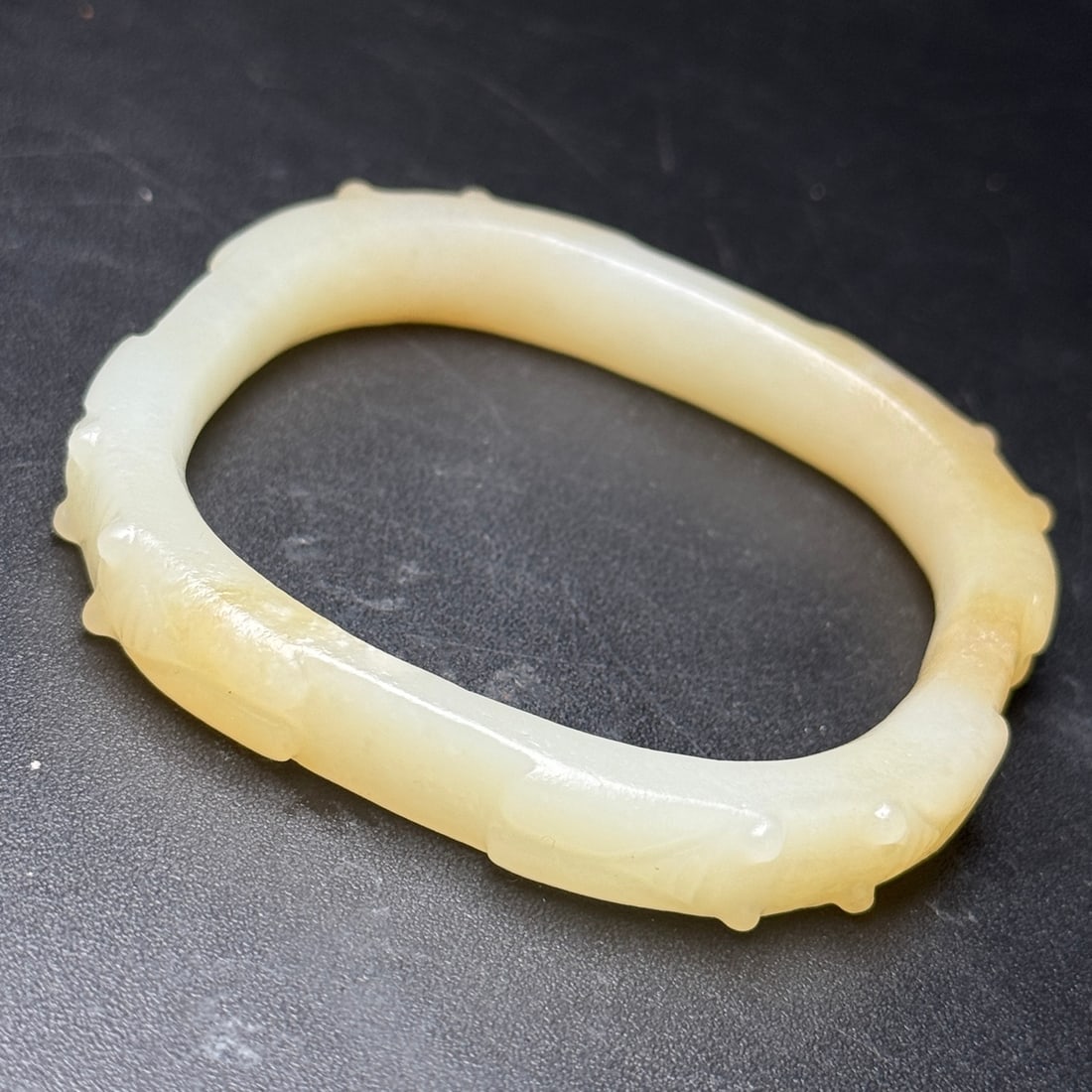 Inside Diameter 57mm Hetian Jade Cicada Bracelet Bangle - 4
