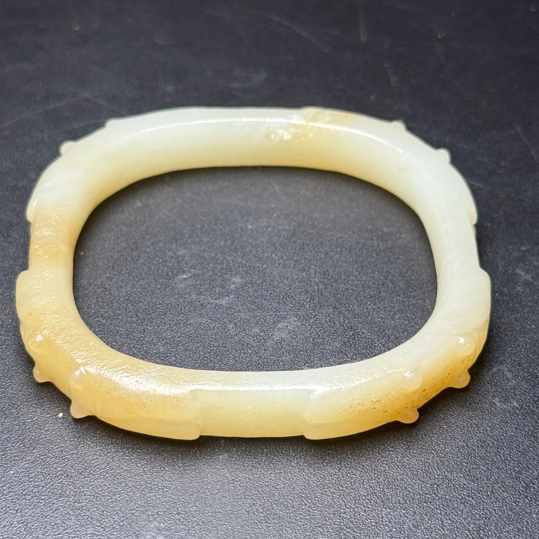 Inside Diameter 57mm Hetian Jade Cicada Bracelet Bangle - 6
