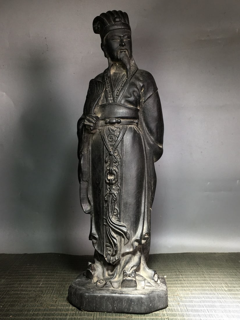 Vintage Ebony Sage Statue - 2