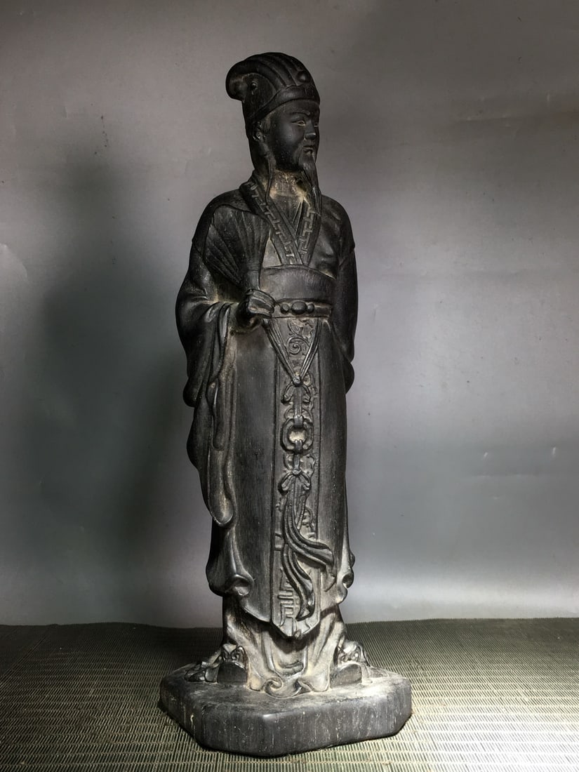 Vintage Ebony Sage Statue - 3