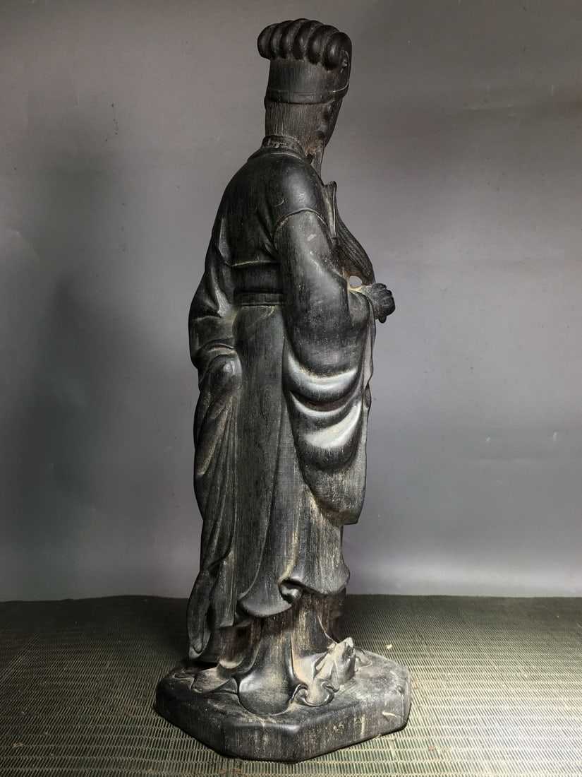 Vintage Ebony Sage Statue - 4