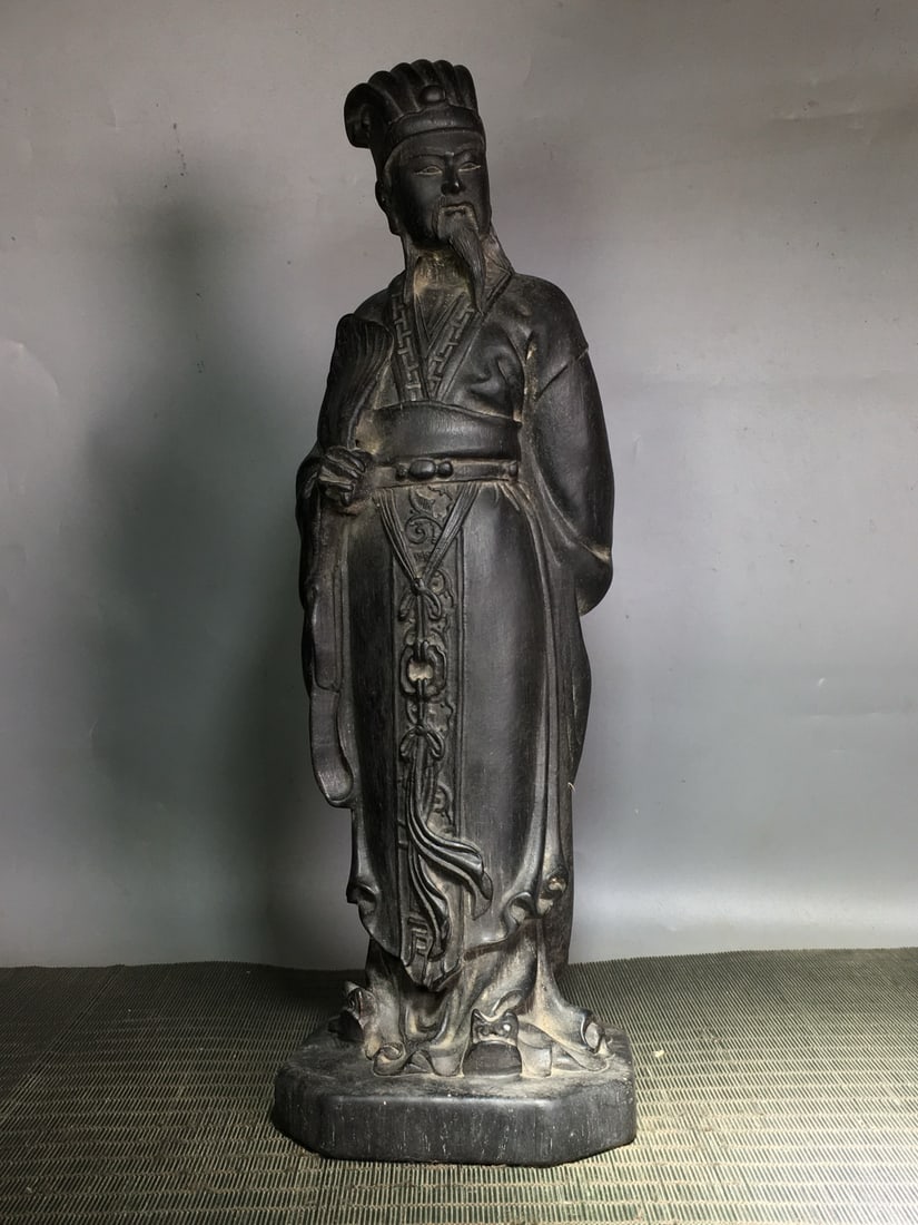 Vintage Ebony Sage Statue - 6