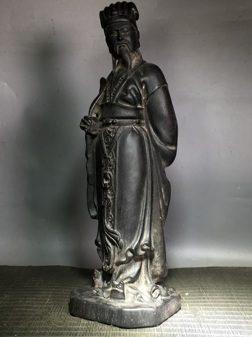 Vintage Ebony Sage Statue - 7