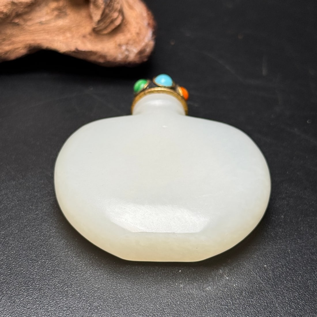 Superb Natural White Hetian Jade Snuff Bottle - 6