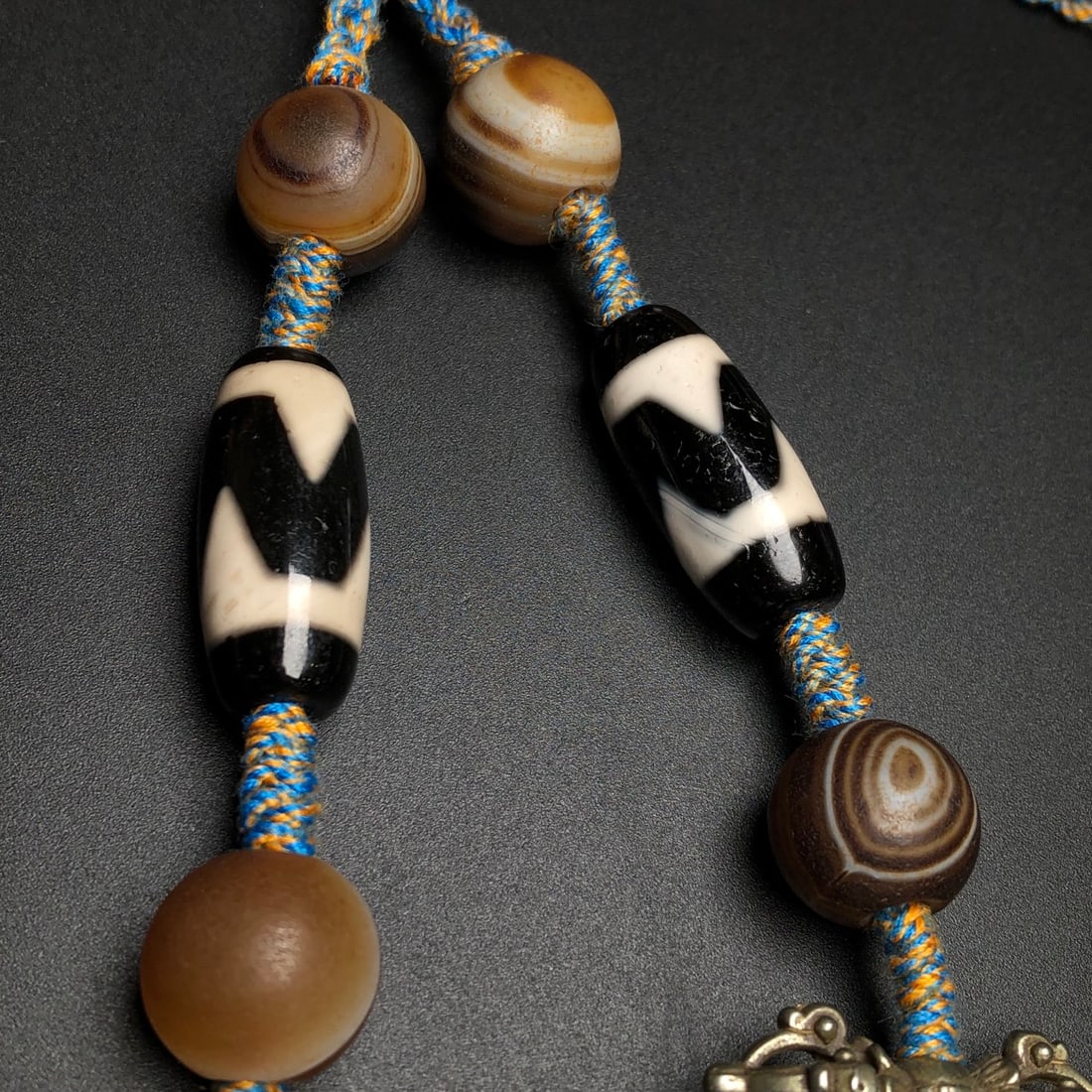 Old Tibetan Thirteen Eyes DZI Agate Pendant - 5