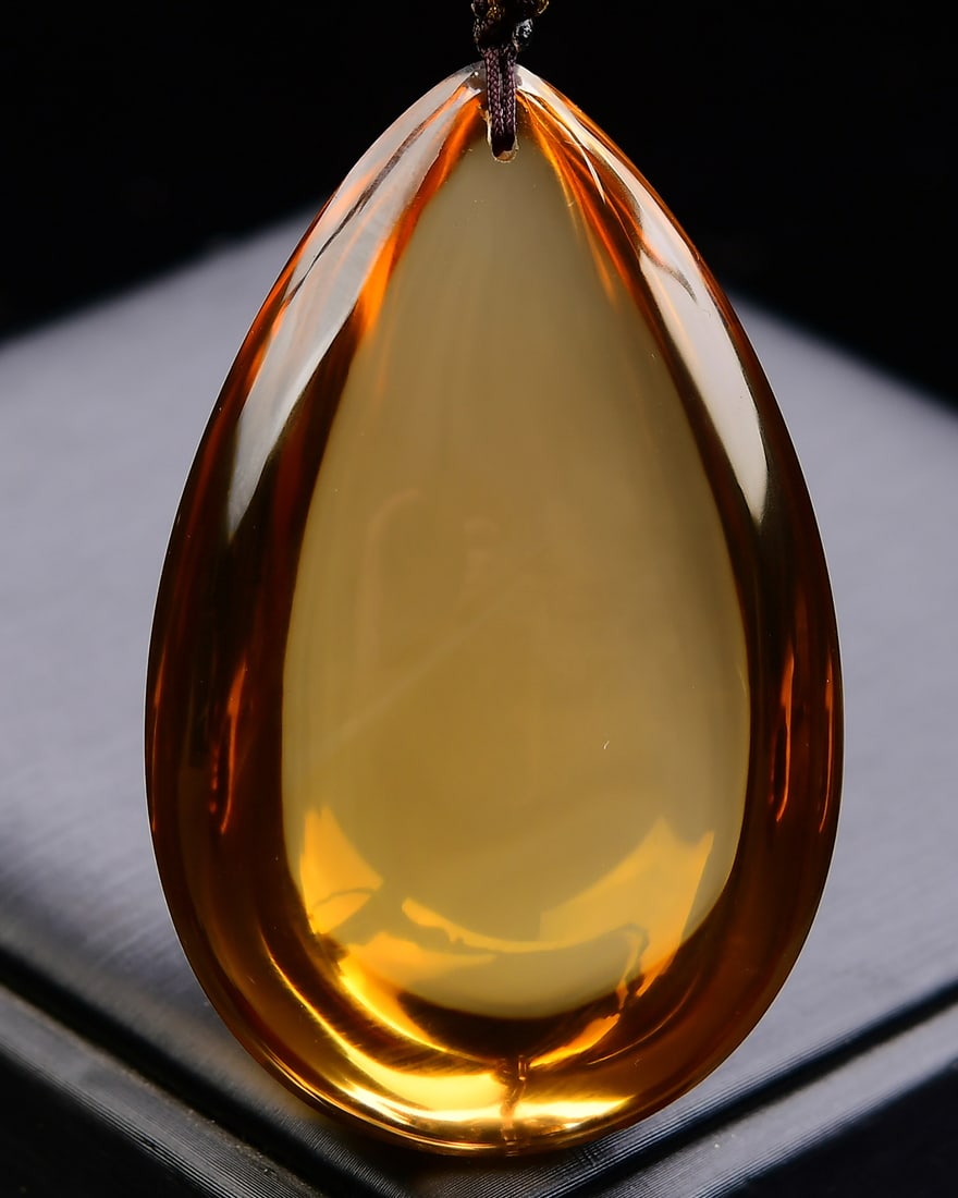 Natural Citrine Water-drop Pendant - 2