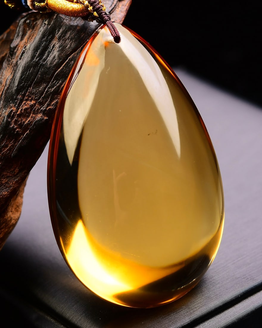 Natural Citrine Water-drop Pendant - 3