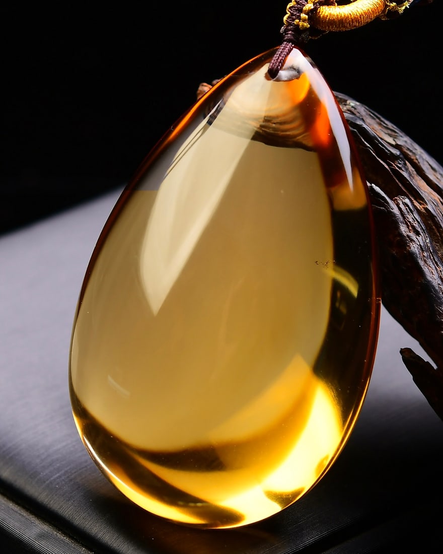 Natural Citrine Water-drop Pendant - 4