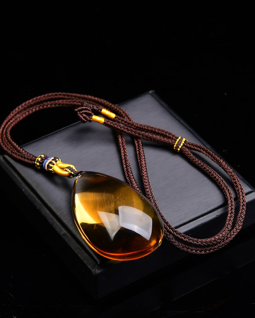 Natural Citrine Water-drop Pendant - 5