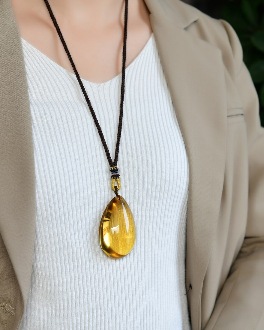 Natural Citrine Water-drop Pendant - 6