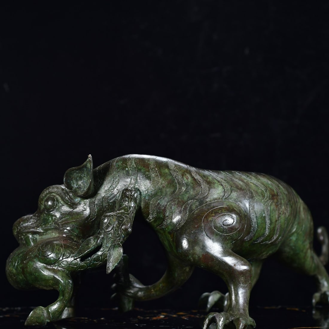 Vintage Bronze Tiger Sheep Statue (1 of 9)