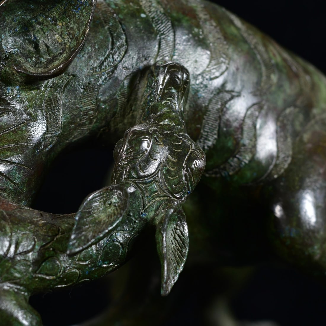 Vintage Bronze Tiger Sheep Statue - 3