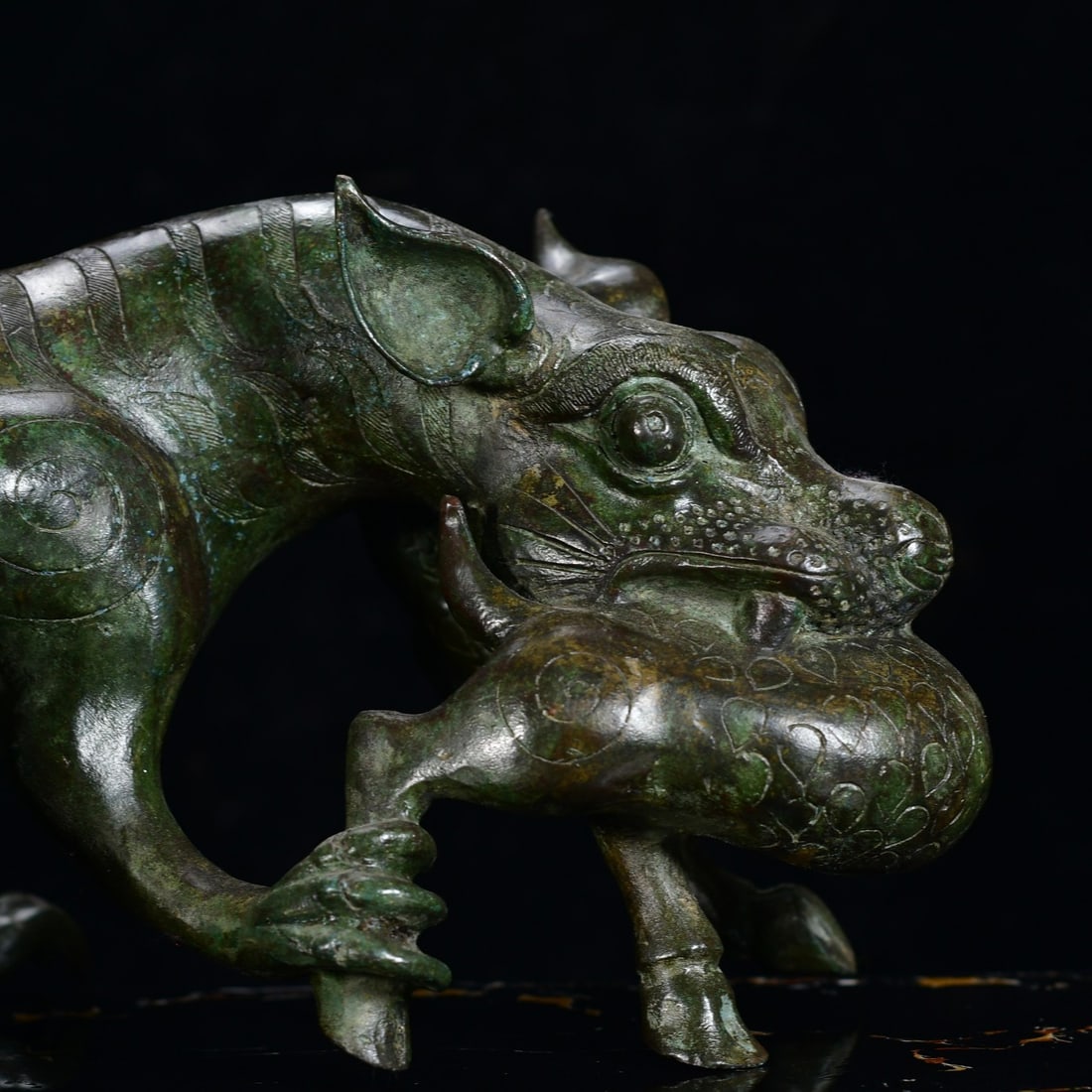 Vintage Bronze Tiger Sheep Statue - 8