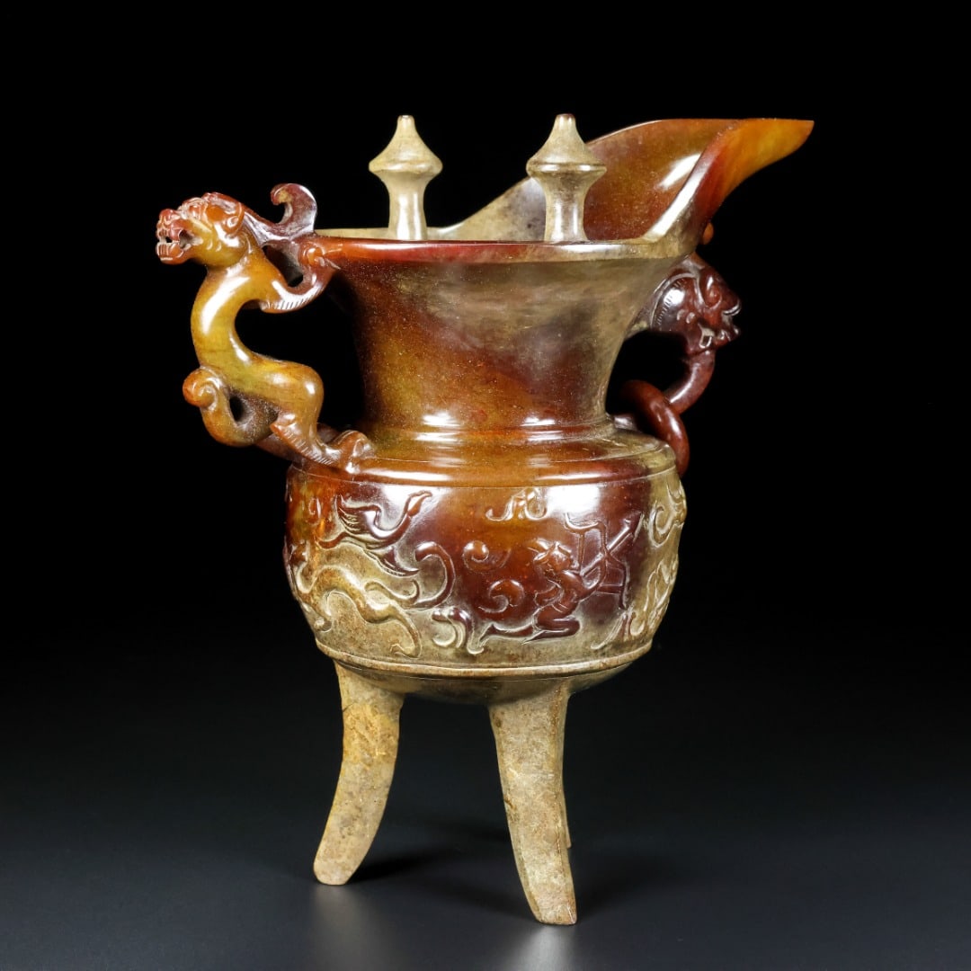 Old Hetian Jade Wine Cup - 4