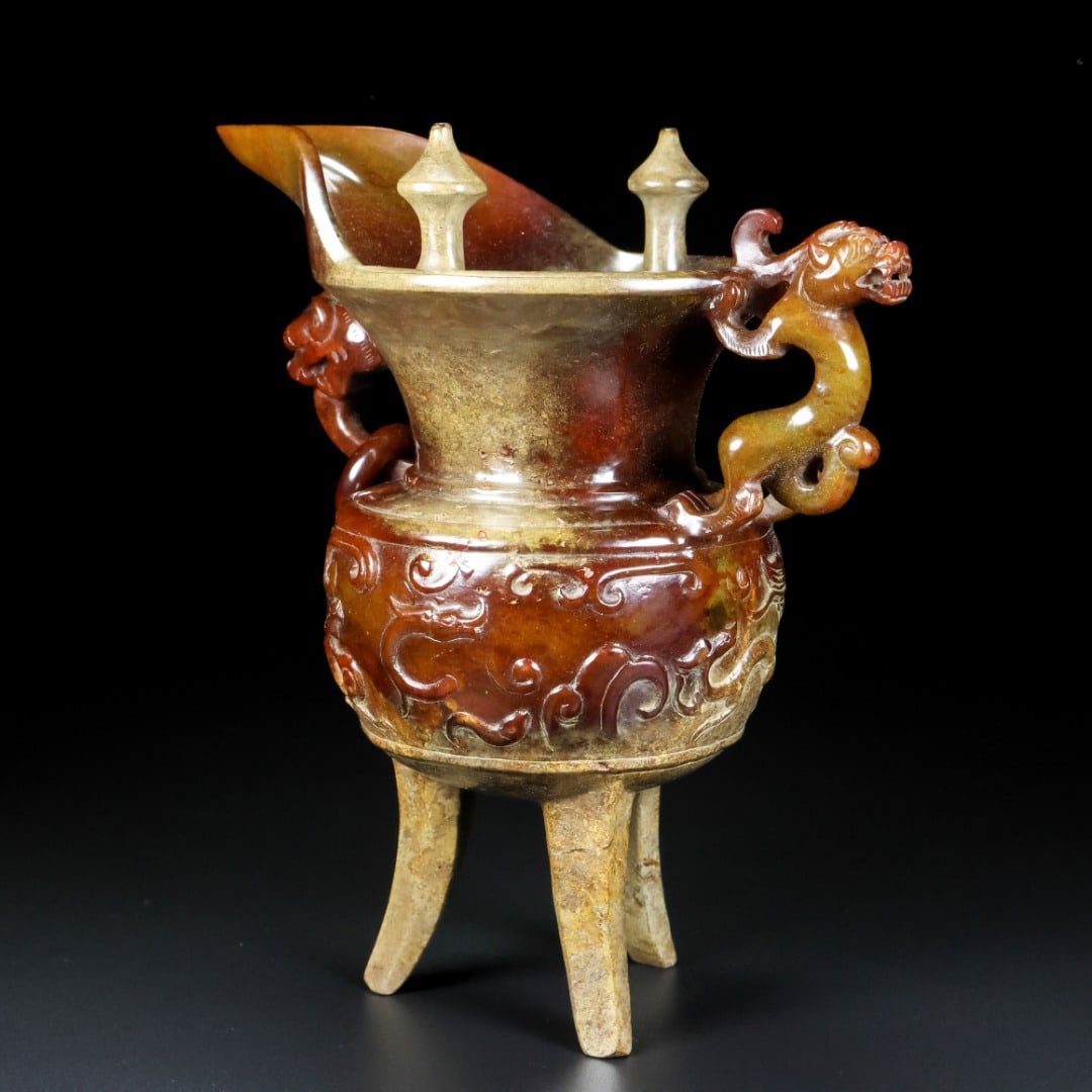 Old Hetian Jade Wine Cup - 7