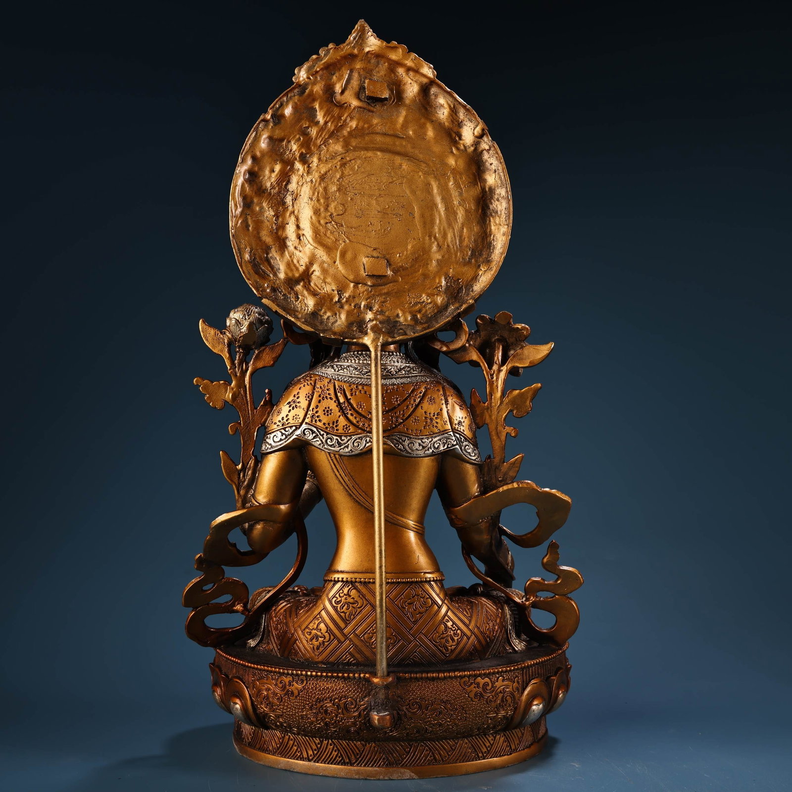 Vintage Gilt Gold Bronze Buddha Statue - 8