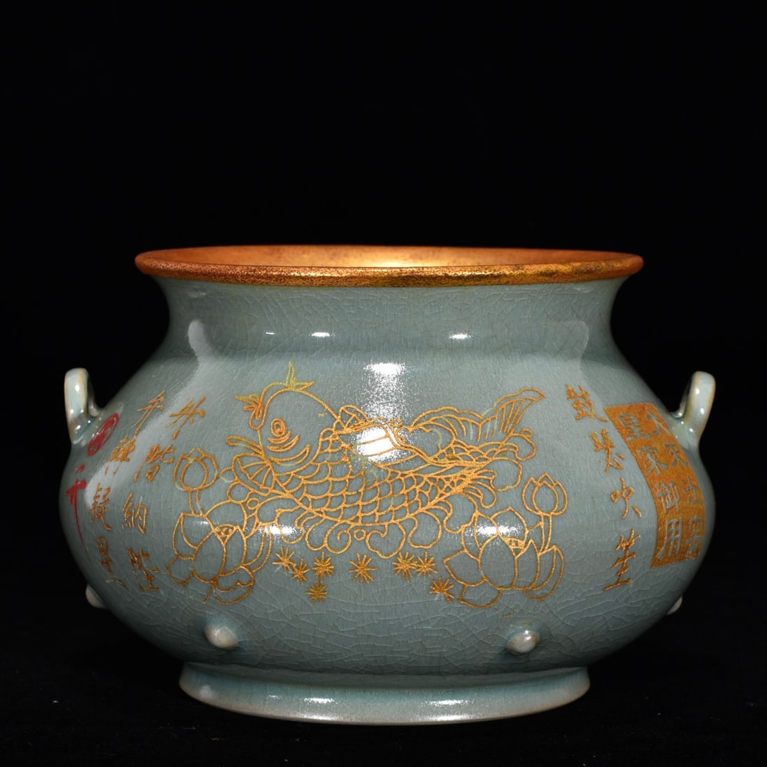 Old Inlay Silver Edge Ru Kiln Porcelain Incense Burner: Title: Old Inlay Silver Edge Ru Kiln Porcelain Incense Burner Origin: Chinese Date/Period: After1900 Materials: Porcelain Dimensions: 170x110(mm) 6.69x4.33(inches) Reserve: $399.00 Shipping: