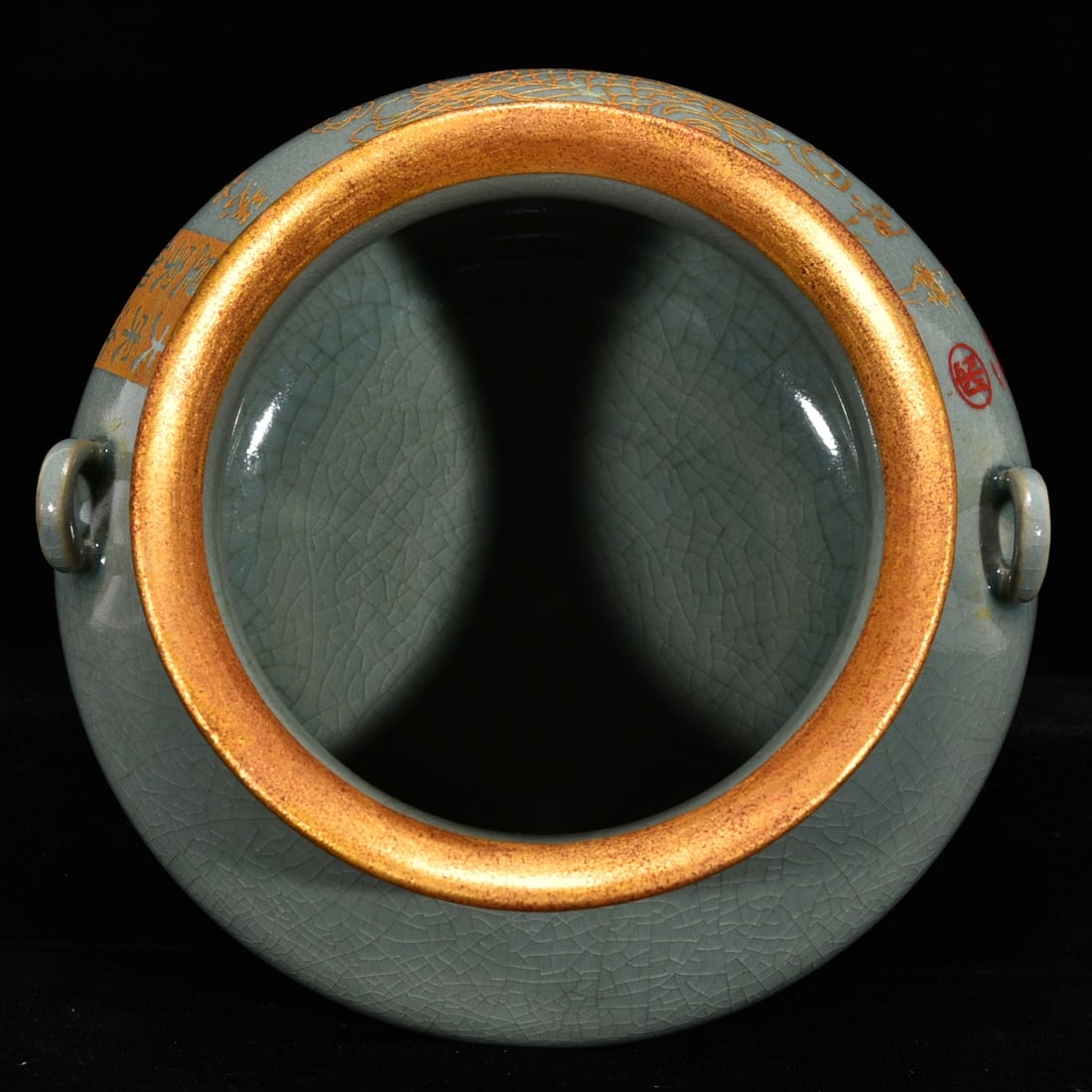 Old Inlay Silver Edge Ru Kiln Porcelain Incense Burner - 6