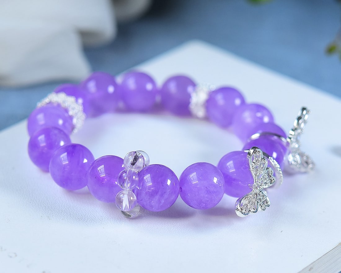 Silver & Amethyst Butterfly Bracelet - 2