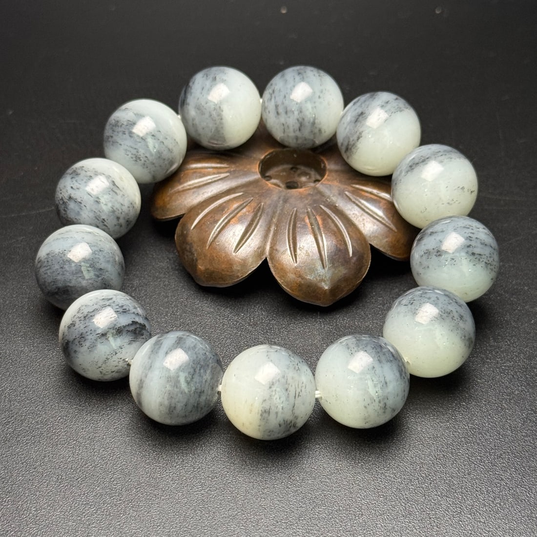 18mm Hetian Jade Beads Bracelet Bangle - 5