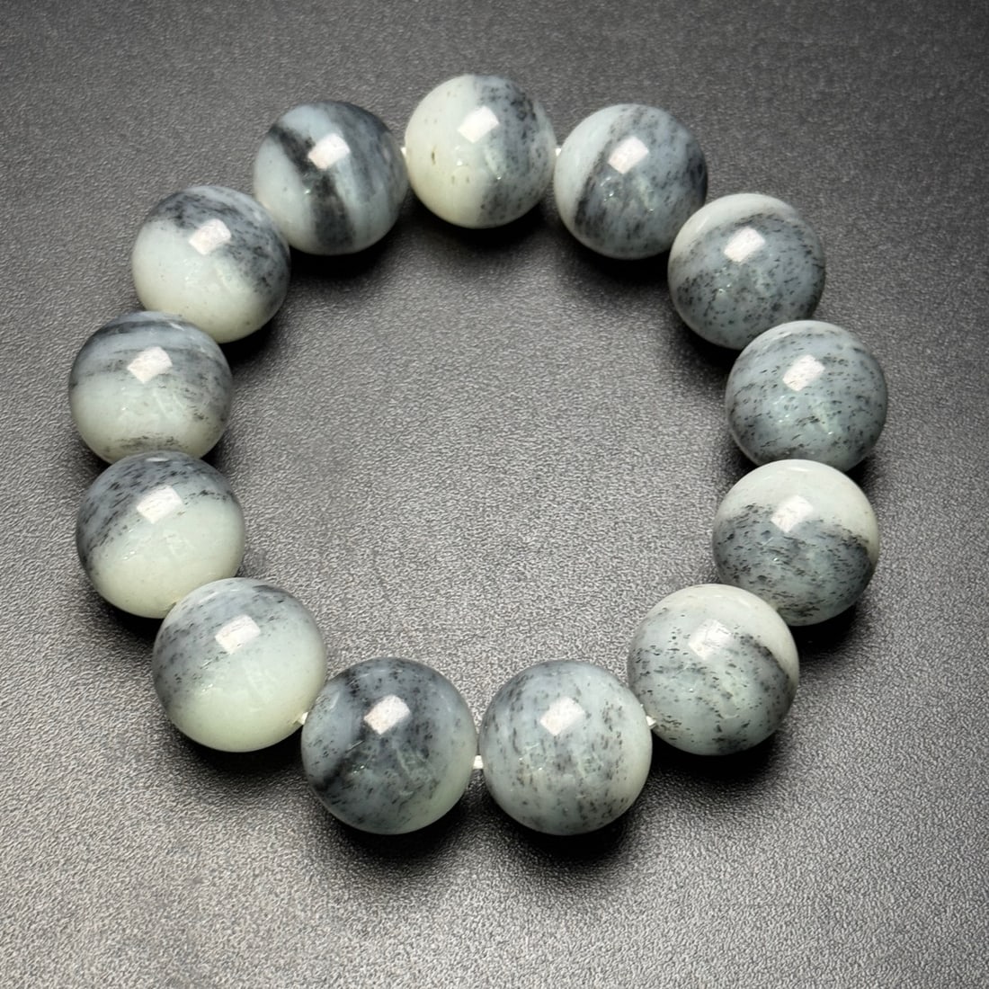 18mm Hetian Jade Beads Bracelet Bangle - 6