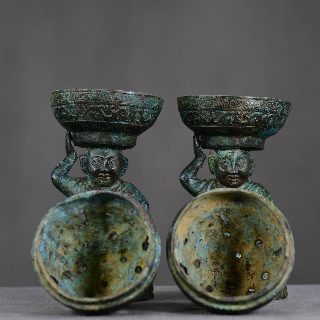 A Pair Bronze Figure Incense Burner - 7