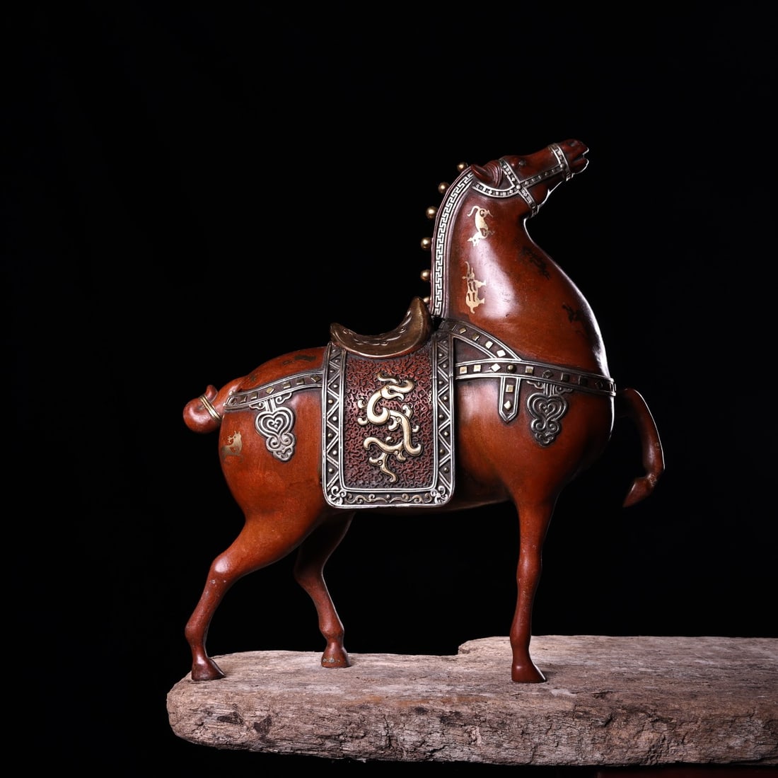 Vintage Red Copper Horse Statue - 3
