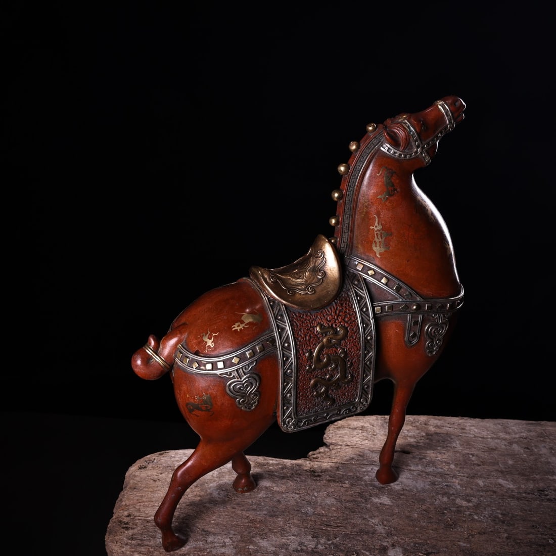 Vintage Red Copper Horse Statue - 4